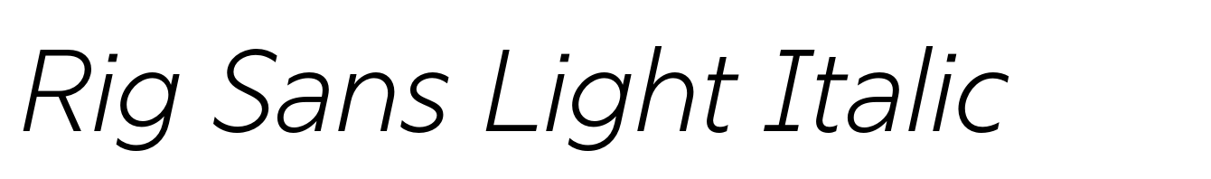 Rig Sans Light Italic